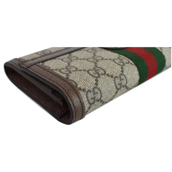 GUCCI  Ophidia GG Continental Supreme Canvas Wallet Beige - Picture 4 of 12